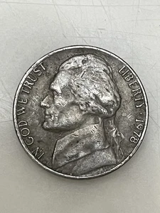 1978 Us 5 Cent Coin No Mint Mark - Picture 1 of 2