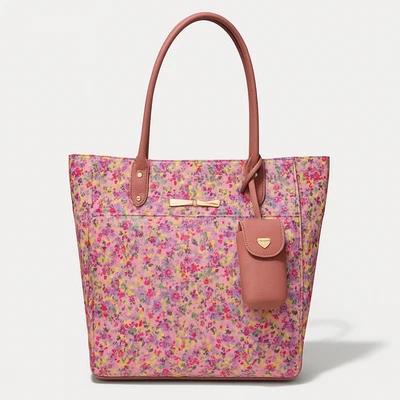 Bolso de Mano Grande Betsey Johnson Floral Nuevo con Etiquetas con Bolsa Extraíble Rosa Estampado Primavera Foto 1 de 4