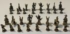 Gallo Pewter & Brass Metal Goldtone Wizards Dungeon Dragons Chess Set Pieces