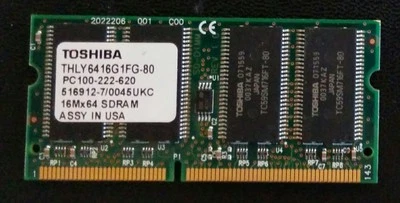 TOSHIBA PC100 THLY6416G1FG-80 64MB 100MHZ MEMORY - Image 1 of 2