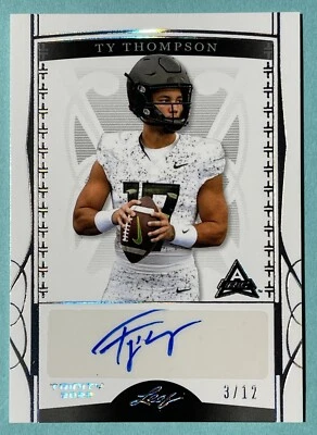 2022 Leaf Trinity Silver Spectrum #BA-TT1 Ty Thompson 3/12 Rookie Autograph - Image 1 of 2