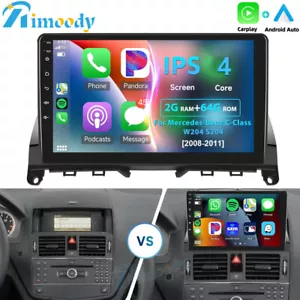For Mercedes Benz C Class W204 S204 Android 13.0 Car Stereo Radio Carplay 2+64GB - Picture 1 of 16