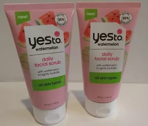 2 NEW! YesTo Watermelon Daily Facial Scrub For All Skin Types 4 OZ/118 mL SEALED - Picture 1 of 4