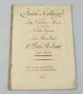 c1820s Prince D. João PORTUGAL rare manuscript list of laws and decrees 1810-12 - Picture 1 of 8