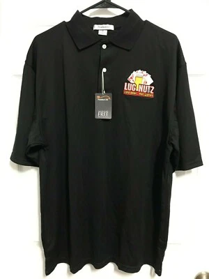 LUG NUTZ Beer Games Men Black Short Sleeve Golf Polo Shirt L FeatherLite NEW TAG - Image 1 of 4