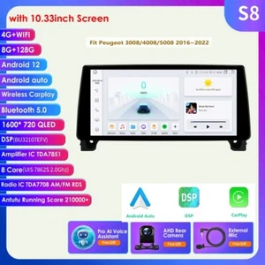 For Peugeot 3008 4008 5008 10.33"Android CarPlay Car Radio GPS BT5.0 8+128GB AI - Bild 1 von 24