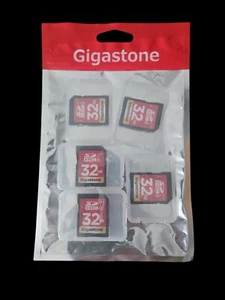Gigastone 32GB SD Card 5-Pack, Memory Card for Cameras Full HD Video SDHC - Picture 1 of 2