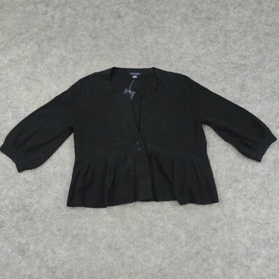 Suéter Tommy Hilfiger para mujer mediano plisado cachemir algodón negro Foto 1 de 4