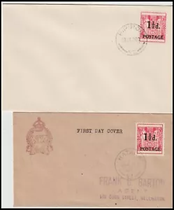 NEW ZEALAND 1950 1.5d RED PROVISIONAL FDC DUO (F) - Picture 1 of 1