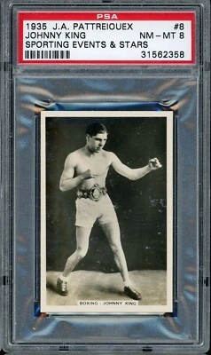 1935 J.A. Pattreiouex Sporting Events & Stars Boxing #8 Johnny King PSA 8 - Image 1 of 2