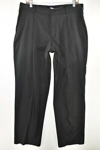Nike Mens Golf Pants Pleated Dri Fit Dry Drifit Size 34x32 Black Meas. 33x32