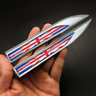 2Pcs 3D Uk England Flag Metal Car Fender Side Knife Emblem Badge Decal Stickers