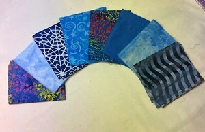 Blaue Batik Fat Quarters Lot 6 - Bild 1 von 1