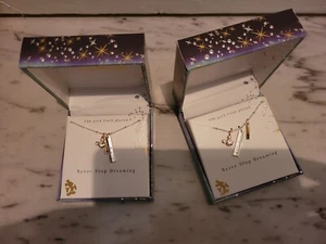 Halskette, Never Stop Dreaming zweifarbig klar Kristall vergoldet, Disney - Bild 1 von 8