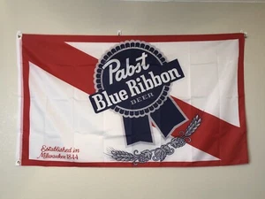 Pabst Blue Ribbon Beer Flag 3'X5' PBR Bar Party Man Cave Banner (USA Seller) - Picture 1 of 7