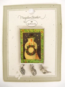 NEW Hallmark 1999 Marjolein Bastin Snowman Nature Christmas Metal Lapel Pin - Picture 1 of 5