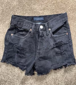 Pantaloncini Aeropostale donna anni 90 vita alta taglio invecchiato sbiadito nero taglia 4 - Foto 1 di 5
