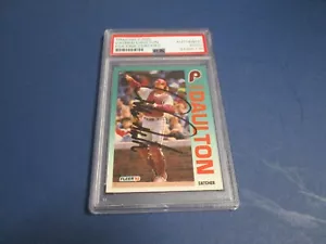 Darren Daulton Phillies Autographed 1992 Fleer Card #527 PSA Slab #84385130 - Picture 1 of 7
