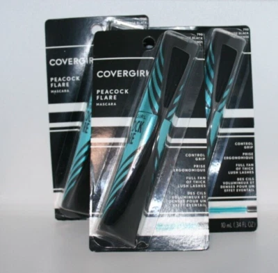Lot Of 3 CoverGirl Peacock Flare Control Grip Mascara #790 intense black - Image 1 of 2