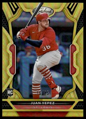 2022 PANINI CERTIFIED ROOKIE PURPLE /25 Juan Yepez St. Louis Cardinals #93 - Image 1 of 2