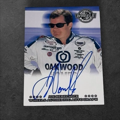 Joe Nemechek PACK PULLED NASCAR signed card 2001 WHEELS AUTHENTIC AUTOGRAPHS AU - Image 1 of 2