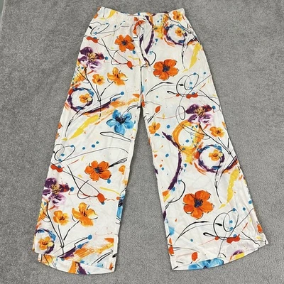 Pantalones Jams World Mujer Medianos/29" Pintura Floral Abstracta Pierna Ancha Pull On Fluido Foto 1 de 4
