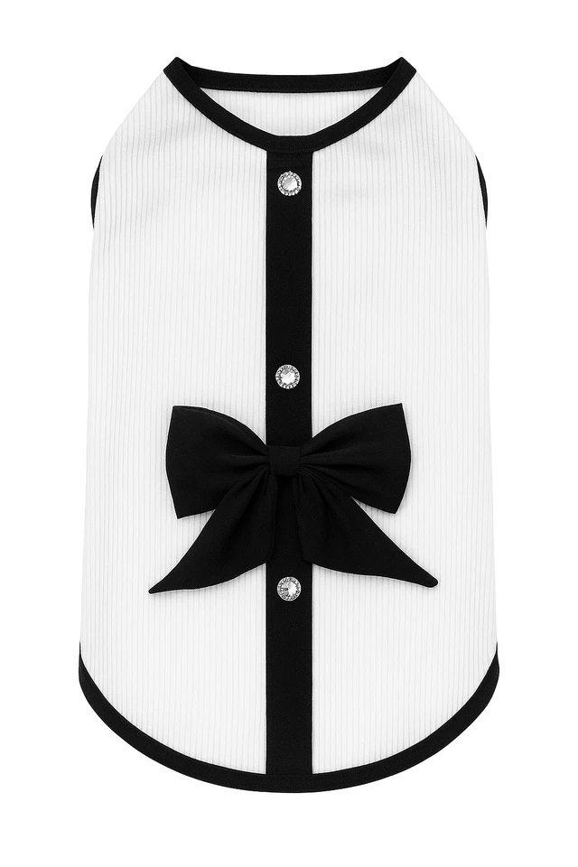 Corduroy  Dog Vest With Bow - Image 1 of 1