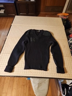 Citadel Virgin Wool Commando Sweater Black GREAT BRITAIN 1990s Sz 44" - Image 1 of 4