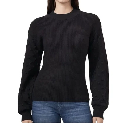 Cece 女式黑色波布尔针袖套衫毛衣 Mockneck S 码 — 第 1/4 张图片