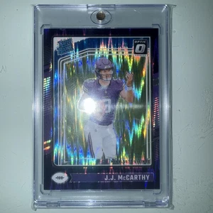 2024 Donruss Optic JJ McCarthy Purple Shock Rated Rookie #235 Vikings - Bild 1 von 3