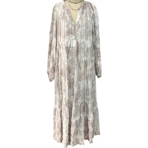 Maxi Vestido Free People Lavado Tie Dye Edie Grande Blanco Plumero - Imagen 1 de 5