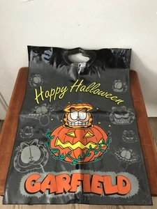 Vintage 1994 Garfield Tote Bag Halloween Candy Bag Original Pumpkin See-Through - Bild 1 von 5
