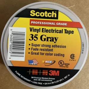 Scotch 3M Pro Grade Vinyl Electrical Tape #35 Gray 3/4in x 66 ft - Picture 1 of 1