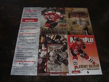 1995-96 Skybox Impact Hockey - Uncut Promo Sheet - Fleury/Lacher/Lacher/Roenick