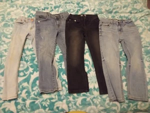 4 Pairs Of Cat And Jack Denim Jean Pants Size 5 Blue Black Light Blue - Picture 1 of 12