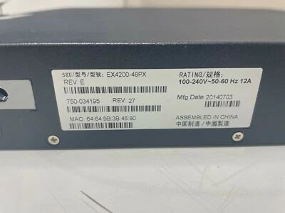 Port -1PCS 4200 EX Switch Juniper PoE Expedited 48 EX4200-48PX Shipping - Image 1 of 4