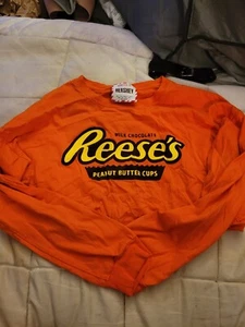 Forever 21 REESE'S mezza camicia donna taglia grande manica lunga ritagliata HERSHEY - Foto 1 di 3