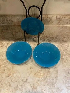 Lot of 2 Vintage ARC France  blue Glas 2- Soup-Salad-Creal Bowls Glass number 37 - Picture 1 of 8