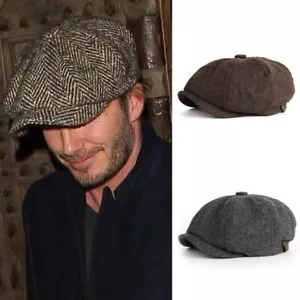 Newsboy Flat Cap Baker Boy Gatsby Men Retro Peaky Blinders Hat - Picture 1 of 9