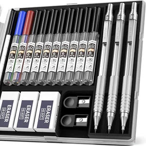 Nicpro 2Mm Druckbleistifte Set Mit Etui, 3 Stücke Fallminenstift Metall Mechanis - Bild 1 von 9