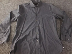 John Varvatos Shirt 17 34/35 Mens gray slim fit button up casual - Picture 1 of 10