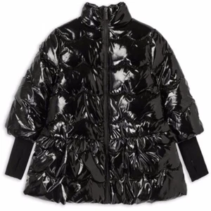 Habitual Kids Black Patent Puffer Peacoat w/Cropped Bell Sleeves Size - Picture 1 of 6