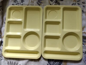 2 Vintage Texas Ware gelb geteilte Lunchschalen 10"" x 14"" Made in USA - Bild 1 von 5
