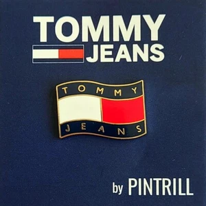 ⚡RARE⚡ PINTRILL x TOMMY HILFIGER Logo Tommy Jeans Pin *BRAND NEW* LE👖 - Picture 1 of 2