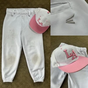 Easton Baseball Softball Pants White Youth Medium YM +FREE LA Adjustable Cap Hat - Picture 1 of 11