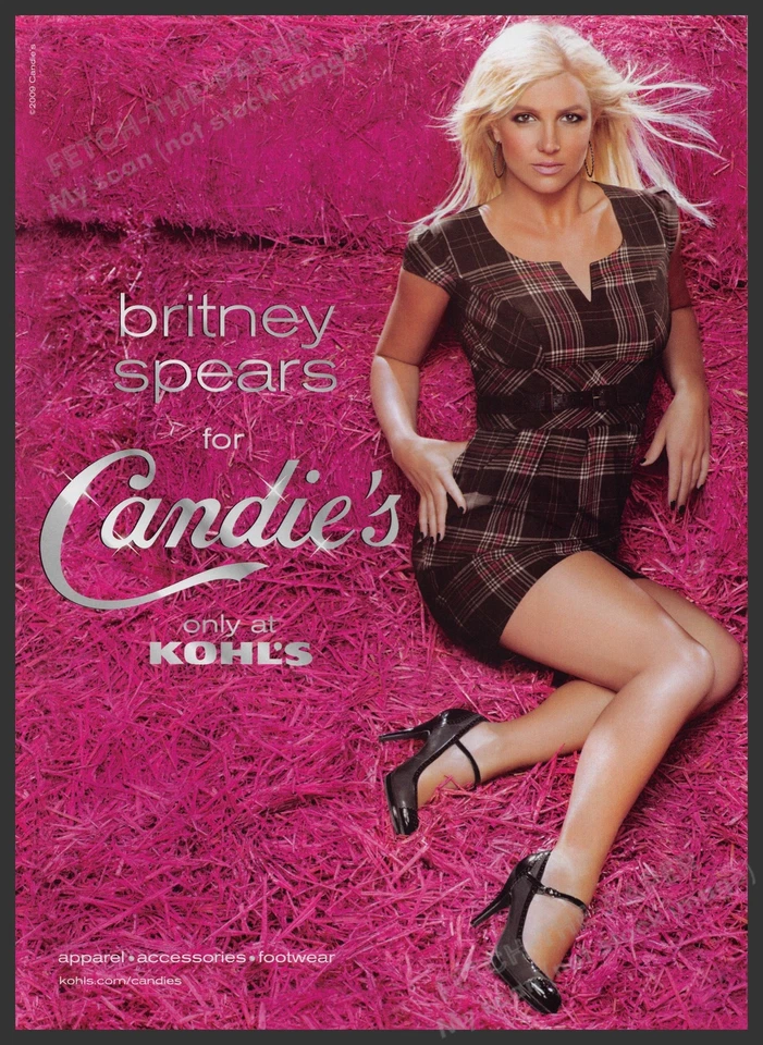 Candie's Shoes Britney Spears 2000s Print Advertisement 2009 Legs Pink Straw - Image 1 of 1
