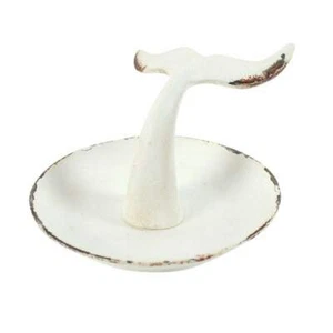 Pequeño plato de baratija de cola de ballena de metal - diseño Shabby Chic vintage - Imagen 1 de 2