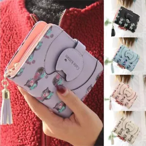 Wallet for Girls PU Leather Card Holder Organizer Women Small Cute Coin Purse - Picture 1 of 17