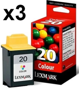 n°3 CARTUCCE LEXMARK ORIGINALI 20 COLORE 15M0120E Lexmark Z 54 #17787 - Foto 1 di 1
