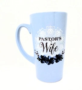 Swanson 16oz Stoneware Blue Latte Mug Pastor's Wife She is Proverbs 31 Scripture - Picture 1 of 3